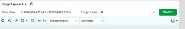 Charge Expense toolbar