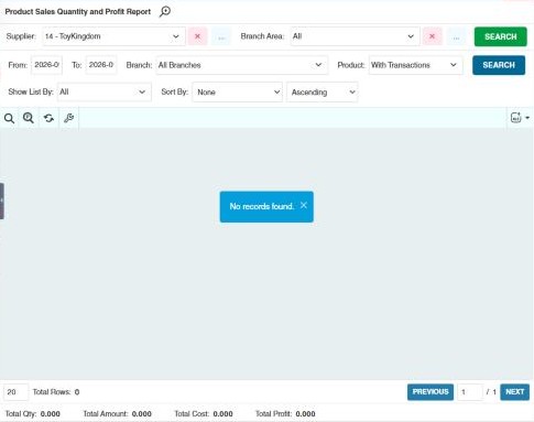 A report screen